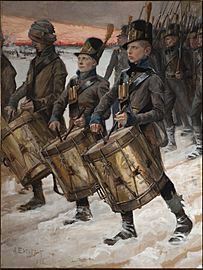 Björneborgarnas marsch, akvarell av Albert Edelfelt från 1900