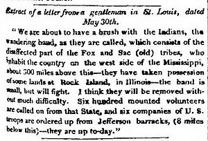 Black Hawk 1831 newspaper