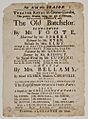 Bodleian Libraries, Playbill of Covent Garden, Monday, 9th February 1756, announcing The old batchelor &c.