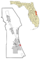 Brevard County Florida Incorporated and Unincorporated areas Melbourne Beach Highlighted