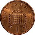 British one penny coin 1971 reverse