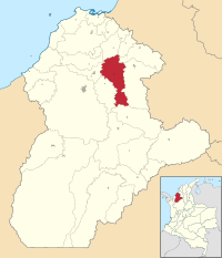 Location in the Department of Cordoba.