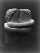 Constantin Brancusi, 1907-08, The Kiss, Exhibited at the Armory Show and published in the Chicago Tribune, 25 March 1913.