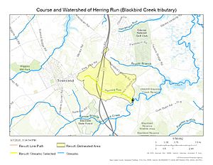 Course and Watershed of Herring Run (Blackbird Creek tributary)