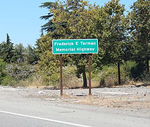 Frederick E. Terman Memorial Highway Sign