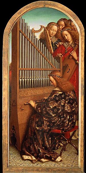 Ghent altarpiece angel musicians