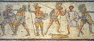 Gladiators from the Zliten mosaic 3