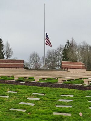 Graves amphitheatre flag - Willamette National Cemetery Oregon