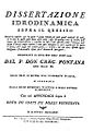 Gregorio Fontana – Dissertazione idrodinamica sopra il quesito cercar, 1775 - BEIC 1519402