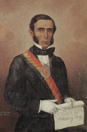 José María Linares. de La Cruz Tapia, Juan. c. 1860, Legislative Palace, La Paz.png