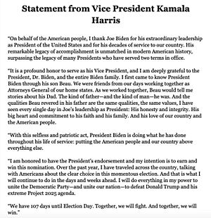 Kamala Harris statement