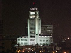 LA City Hall at night