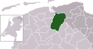 Highlighted position of Westerkwartier in a municipal map of Groningen
