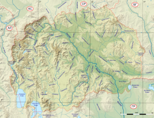 Map of the rivers in Macedonia mk