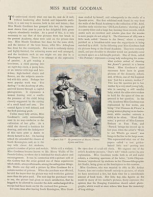 Miss Maude Godman--bio--Art Journal--1885