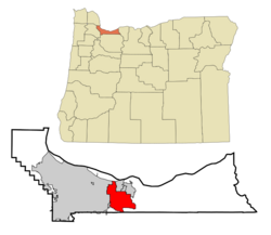 Location in Multnomah County, Oregon