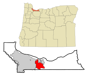 Location in Multnomah County, Oregon