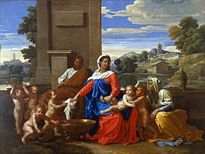 Nicolas Poussin - Sainte Famille (aux neuf figures)