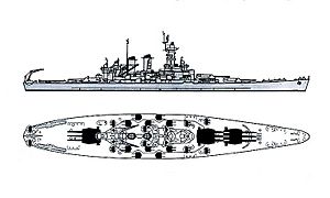 North Carolina class battleship recognition drawings