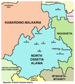 North ossetia alania map