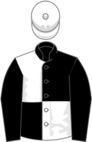 Black and white (quartered), black sleeves, white cap