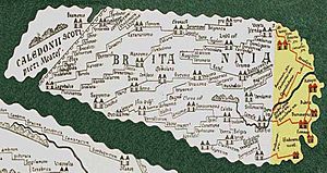 Part of Tabula Peutingeriana showing Britannia