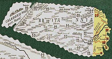 Part of Tabula Peutingeriana showing Britannia