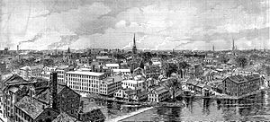 Pawtucket, RI 1886 engraving