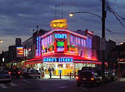 Geno's Steaks at 9th Street and Passyunk in South Philadelphia