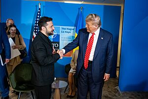 President Donald Trump participates in a bilateral meeting with Ukrainian president Volodymyr Zelenskyy P20250625DT-0727