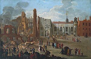 Richard Wilson (1713-1714-1782) - The Inner Temple after the Fire of 4 January 1737 - N02984 - National Gallery