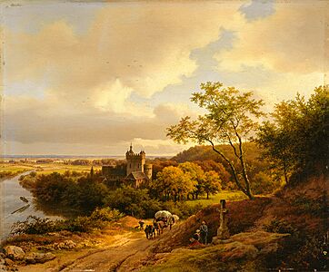 SA 1796-Een kasteel tussen bomen aan een rivier-'Een kasteel tusschen geboomte aan eene rivier'