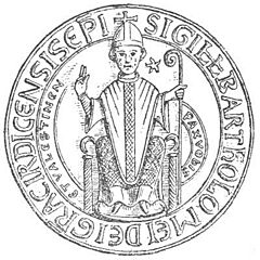 Seal of Bartholomew, Latin Bishop of Karditsa and Velestino (Schlumberger, 1897)