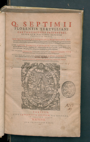 Septimi Florensis Tertulliani Opera