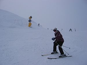 Skiier at Coronet Peak