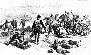 Spanish slaughtering French Huguenots