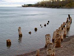 Splitrock's wharf, the only obvious remains of the former townsite
