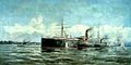 StateLibQld 1 305586 Frederick Elliott's painting, The Departure of the SS Cornwall