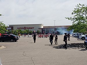 Tear gas and protesters outside Midway Super Target, May 28th, 2020 (2)