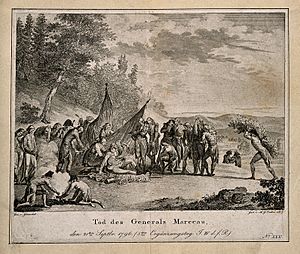 The death of General Marceau, during the retreat at Altenkir Wellcome V0006891