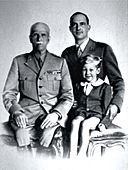 Victor Emmanuel III of Italy with son Umberto and grandson Vittorio