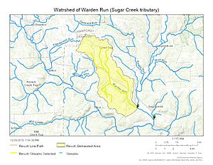 Watershed of Warden Run (Sugar Creek tributary)