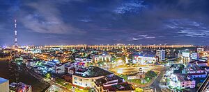 Aerial view of the city.