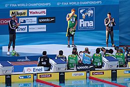 100m freestyle podium - Roma09