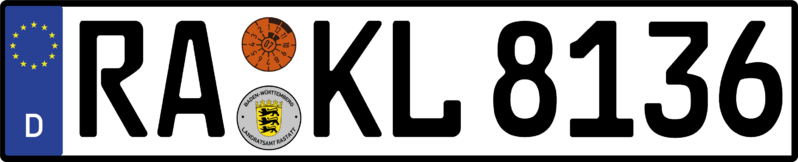 2007 Baden-Württemberg license plate (RAKL8136)