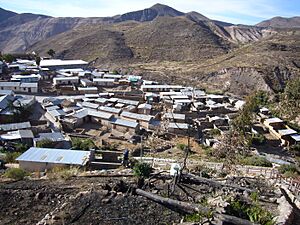 2012 at Socoroma, the church (far left) at the time without roof