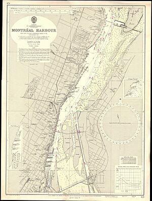 Admiralty Chart No 421 Montreal Harbour, Published 1961, Large Corrections 1967
