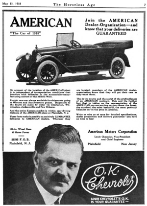 American Motors Corporation advert in Horseless Age v44 n4 1918-05-15 p7