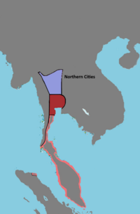 Ayutthaya Kingdom map in the 14th century
