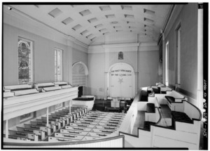 BALCONY, VIEW TOWARD PULPIT, VIEW LOOKING NORTHWEST - Dutch Reformed Church, 132 Grand Street, Newburgh, Orange County, NY HABS NY,36-NEWB,12-15